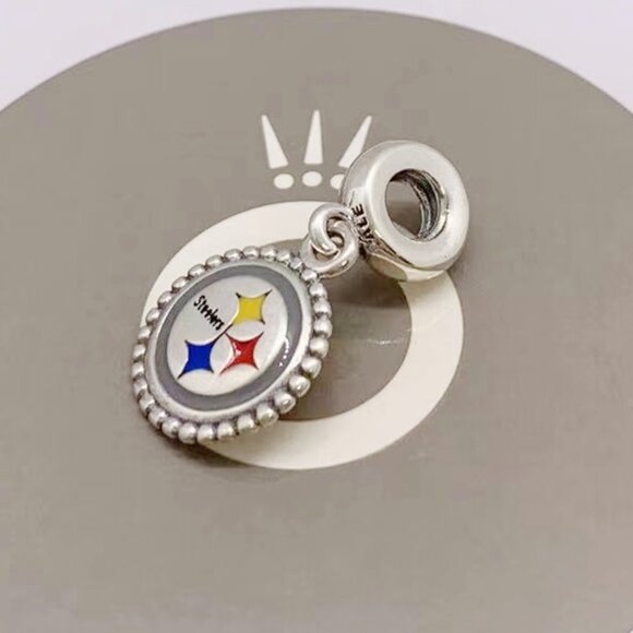 Pandora Pittsburgh Steelers Exclusive Football team Dangle Charm, S925 Sterling - Picture 4 of 4